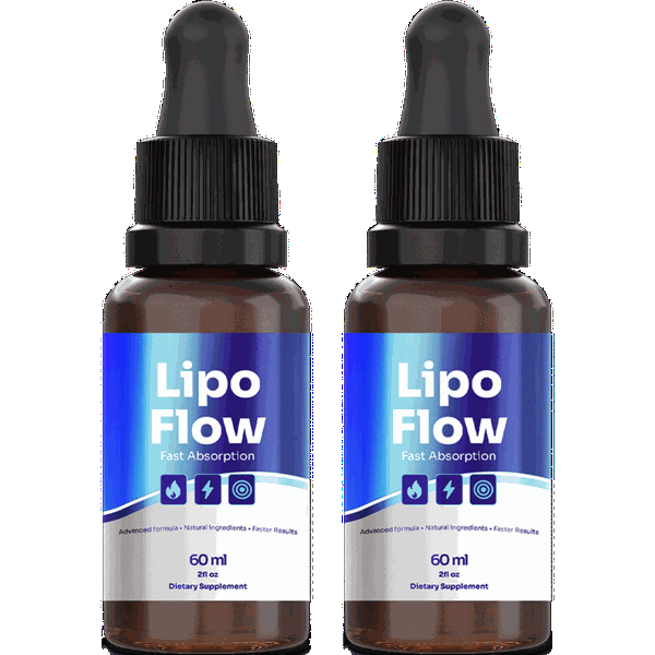 Two bottles of Lipo Flow weight-management drops